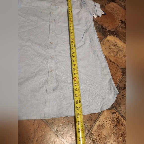 WELL WORN Light Blue Button-Up Front  Shirt Dress Size L. - Picture 6 of 9